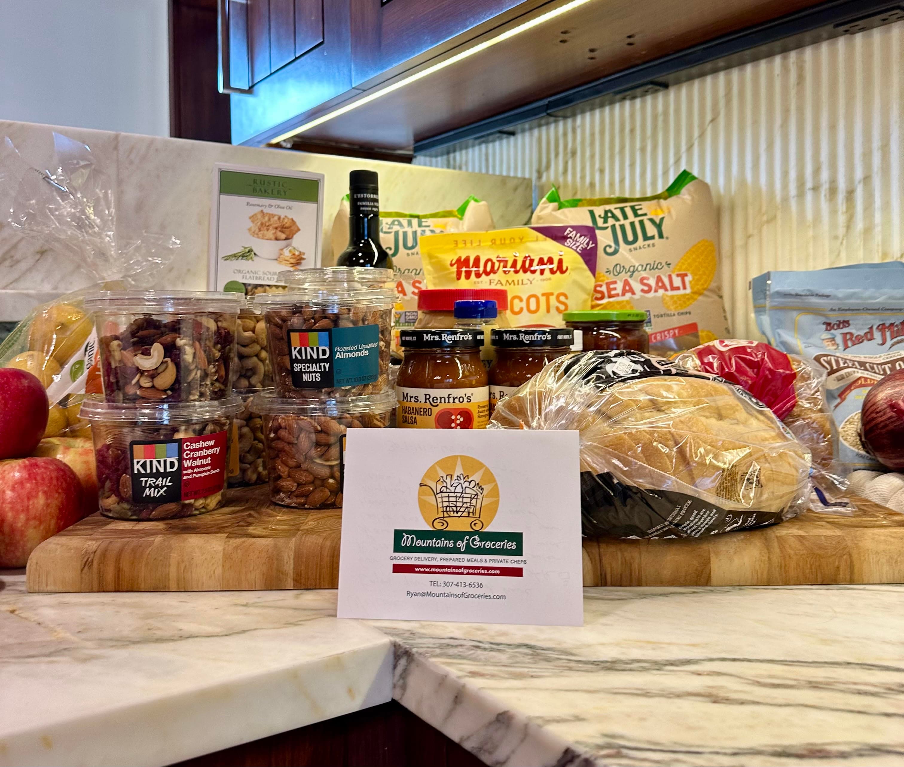 Fresh groceries prepared for delivery